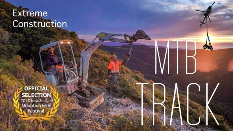 Pike 29 Memorial Track mountain bike trail under construction in New Zealand